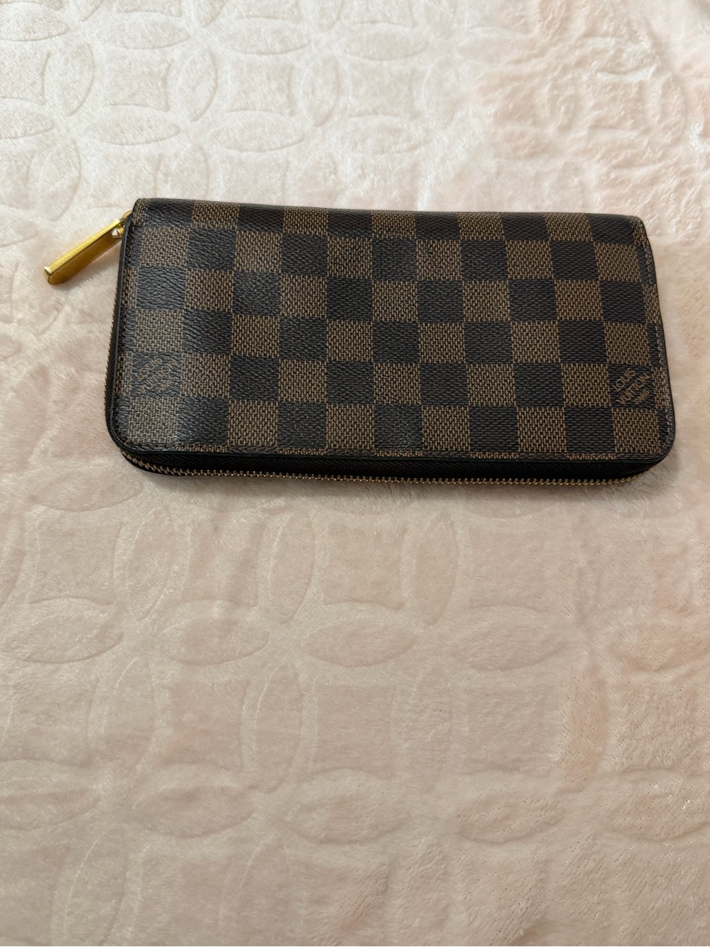 Louis Vuitton Zip Wallet with Gold Hardware